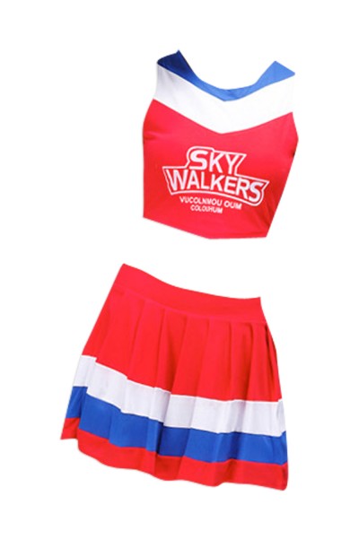 SKCU001 Cheerleading Uniform customized Cheerleading Uniform manufacturer HK Cheerleading Uniform production Cheerleading Uniform Design spot price front view